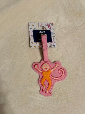 NWT Roller Rabbit x Target luggage tag Sealife orange and Pink Monkey